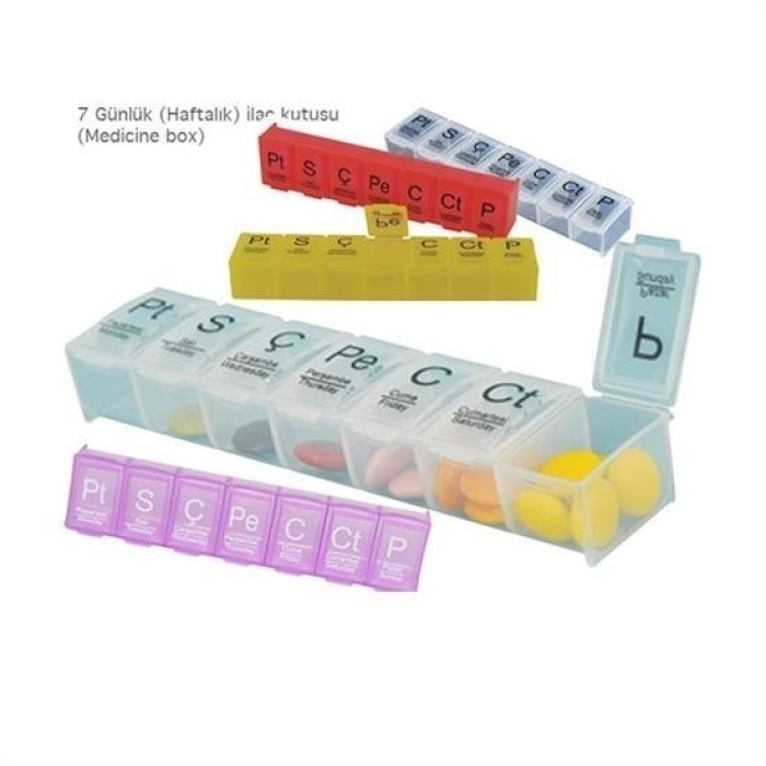 Biomak® Haftalık Günlük İlaç Saklama Kutusu 7 Günlük İlaç  Saklama Kabı