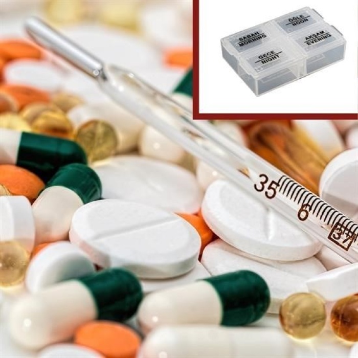 Biomak® 4 Öğün Günlük Hap İlaç Saklama Taşıma Kutusu İlaç Hatırlatıcı