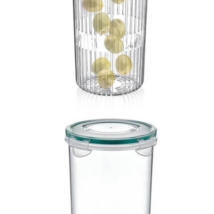 Biyomak® Zeytin Turşu Sebze Yıkama Kutusu Klipsli Kapaklı Saklama Kabı