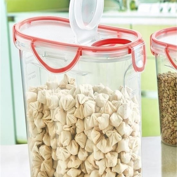 Biomak® Kilitli Kapaklı Contalı Hava,Su Sıvı Geçirmez 2,4 Litre Erzak Saklama Kabı-SA590