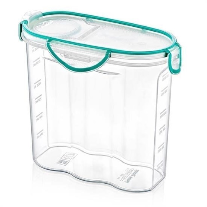 Biomak® Kilitli Kapaklı Contalı Hava,Su Sıvı Geçirmez 1,7 Litre Erzak Saklama Kabı-SA585