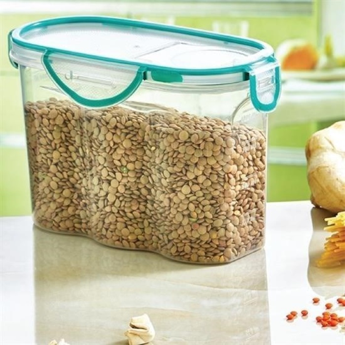 Biomak® Kilitli Kapaklı Contalı Hava,Su Sıvı Geçirmez 1,7 Litre Erzak Saklama Kabı-SA585