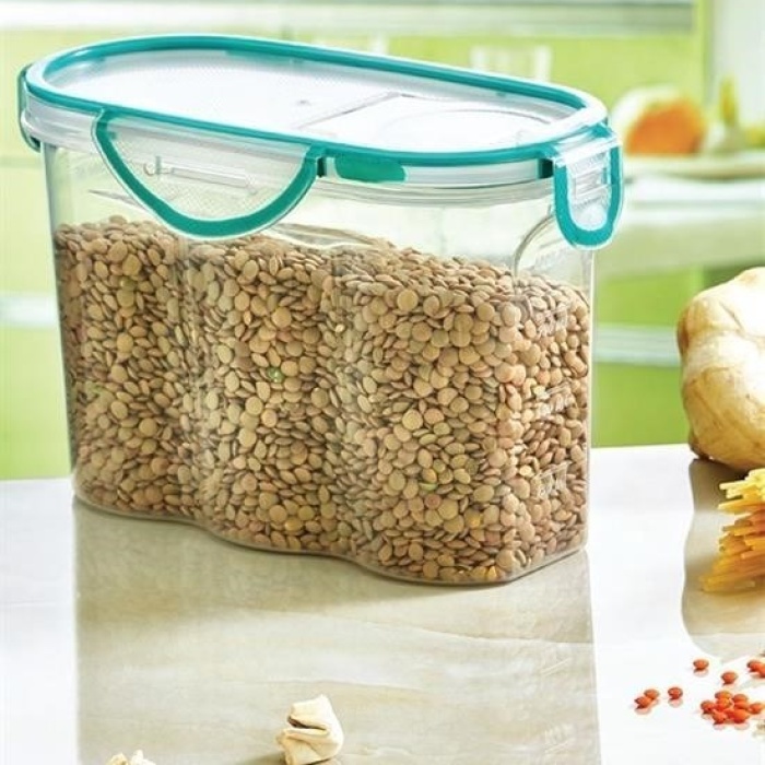 Biomak® Kilitli Kapaklı Contalı Hava,Su Sıvı Geçirmez 1,7 Litre Erzak Saklama Kabı-SA585