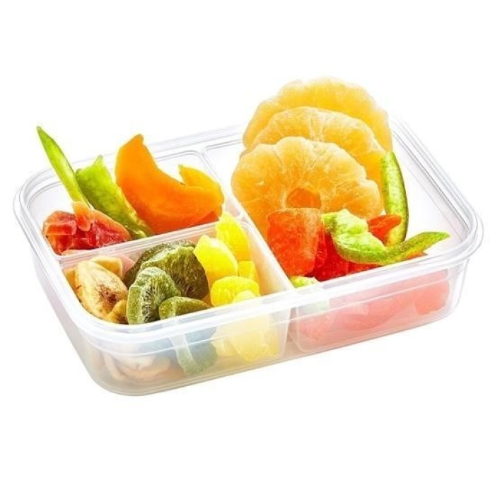 Biomak® 3 Bölmeli Kilitli Kapaklı 1 Litre Erzak Saklama Kabı LC-510