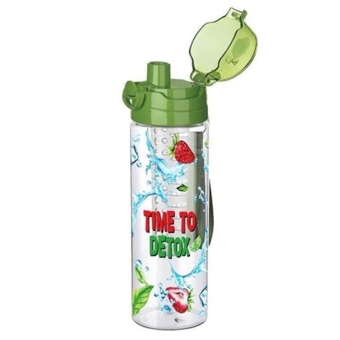 Biomak® Tutma Saplı Kilitli Kendiliğinden Süzgeçli Kolay Taşınabilir Detoks Sporcu Diyet Matarası