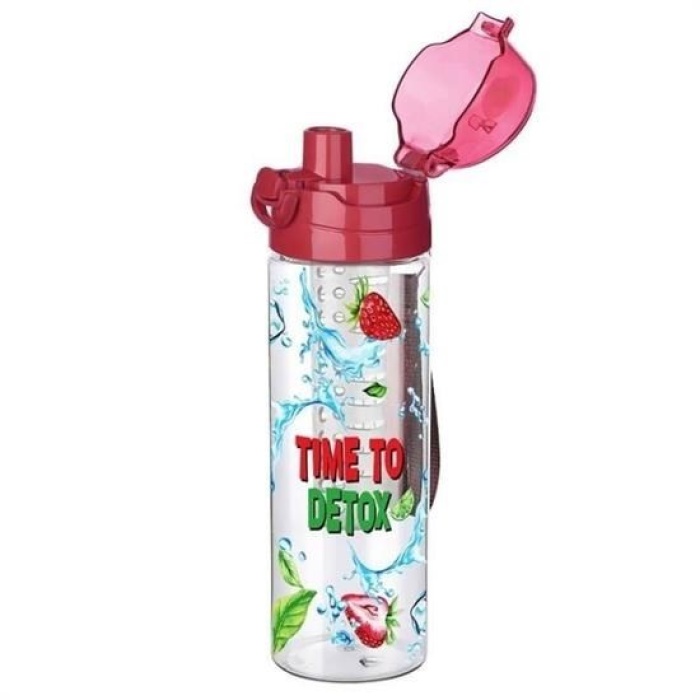 Biomak® Tutma Saplı Kilitli Kendiliğinden Süzgeçli Kolay Taşınabilir Detoks Sporcu Diyet Matarası