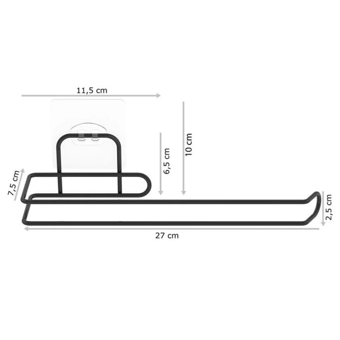 Biomak® Kendiliğinden Yapışkanlı Krom Paslanmaz Metal Havlu Kağıtlık Aparatı