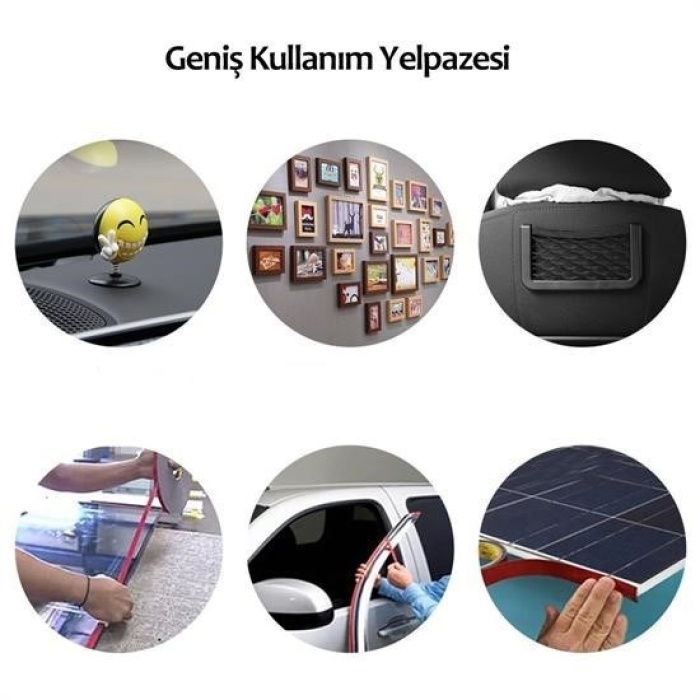 Biyomak® 2 Metre Güçlü Yapışkanlı Çift Taraflı Slikon Pratik Şeffaf Bant