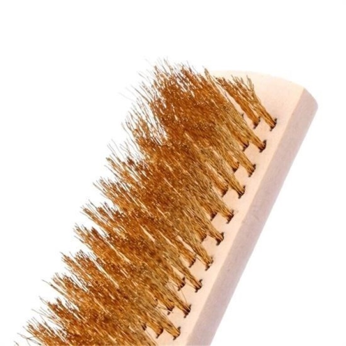 Biomak® Metal Telli Fırça Ahşap Saplı Pas Kir Sökme Temizleme Fırçası