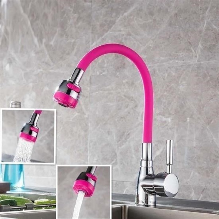 Biomak® Oynar Başlıklı Tasarruflu Kubar Musluk Borusu ve Başlığı  Pembe