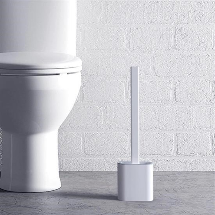 Biomak® Duvara Monte Edilebilir Kapaklı Askılı Klozet Yumuşak Silikon Başlıklı Tuvalet Fırçası Seti