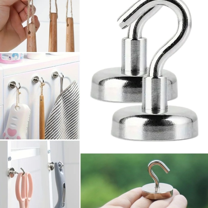 Biyomak® Güçlü Manyetik Mutfak,Banyolar İçin Çok Amaçlı 2li Magnet Askı
