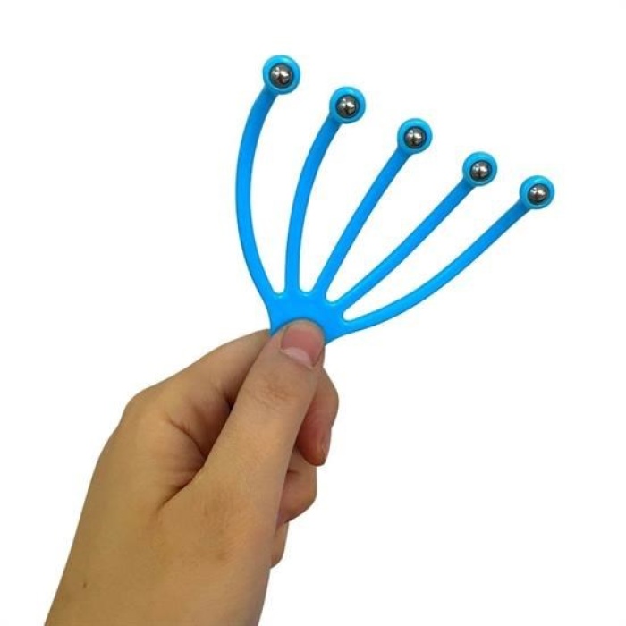 Biomak® Çok Fonksiyonlu 5 Uçlu Bilyeli Baş Boyun Bacak Kol Masaj Alet Rahatlatıcı Kafa Masaj Aparatı