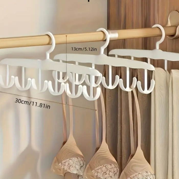 Biomak 1 Adet Yer Tasarruflu 6 Kancalı Plastik Dolap İçi Düzenleyici Pratik Askı