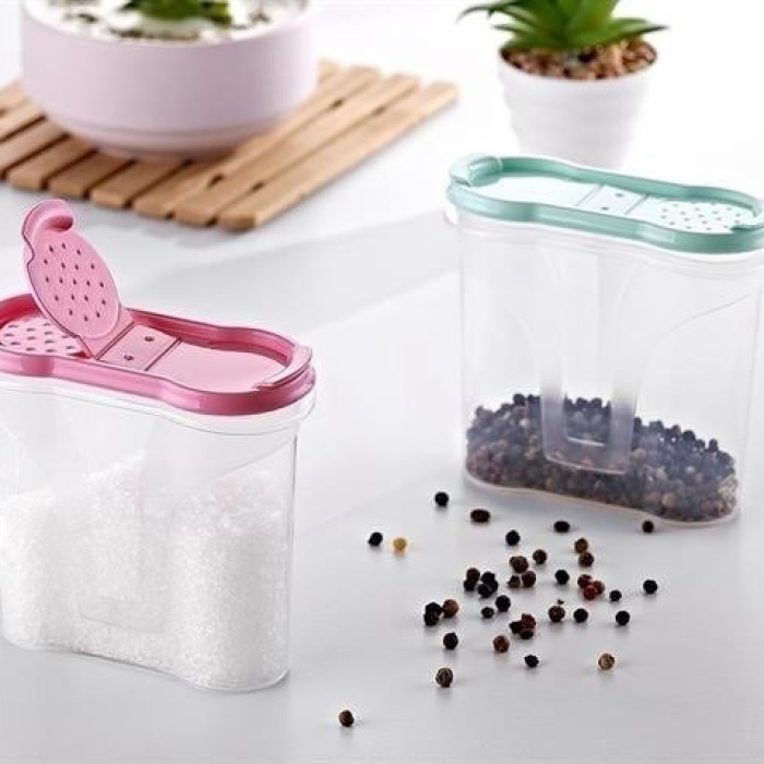 Biomak® Plastik Kapaklı Majör Baharatlık Baharat Saklama Kutusu Kabı
