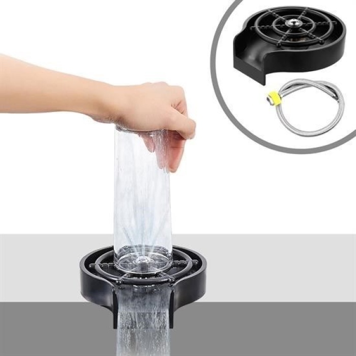 Biyomak® Yüksek Basınçlı Otomatik Bardak Yıkama Aparatı Mutfak Lavaboları İçin Hızlı Kupa Durulayıcı