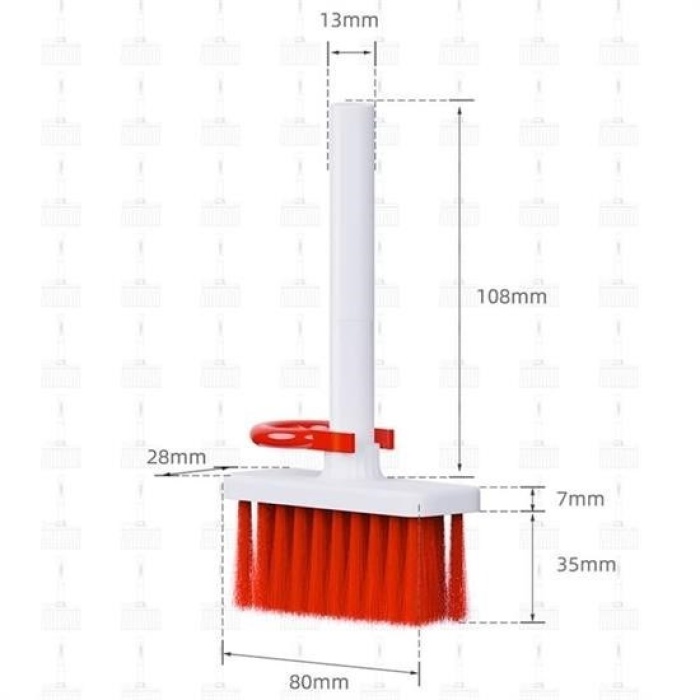 Biomak® Çok Amaçlı Kırmızı Hassas Fırça Başlıklı  Bilgisayar Laptop Temizleme Fırçası