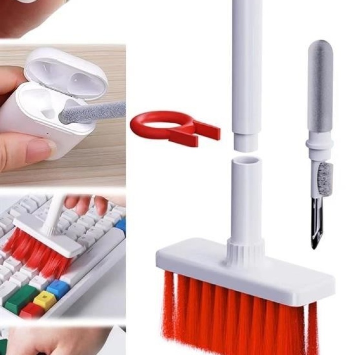 Biomak® Çok Amaçlı Kırmızı Hassas Fırça Başlıklı  Bilgisayar Laptop Temizleme Fırçası