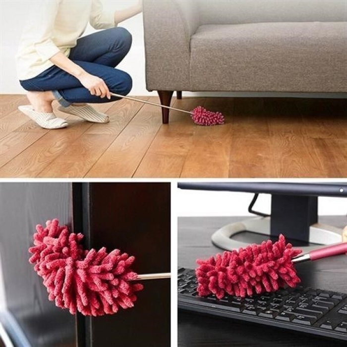 Biomak® Teleskopik Mikrofiber Pratik Uzayabilen Toz Alma Fırçası Aparatı