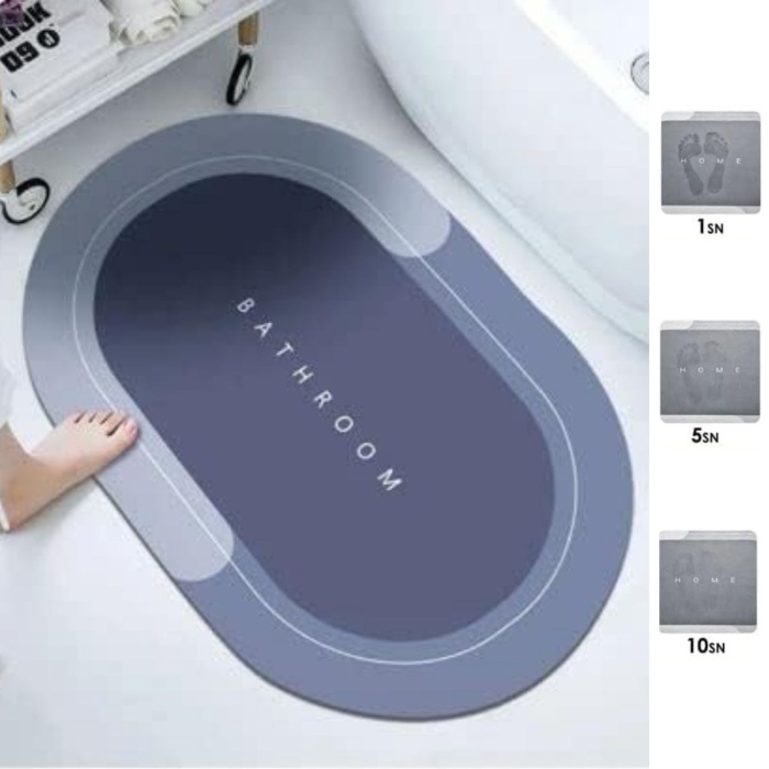Biomak® Sihirli Süper Su Emici Kaymaz Tabanlı Oval Paspas 40*60 cm