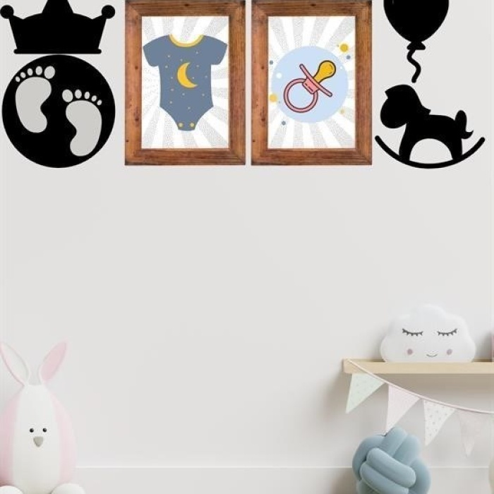 Biomak® DECO103 Supermen Dekoratif Duvar Süsü Tablo Aksesuar Ahşap Tasarım Hediye Pano Sticker Seti