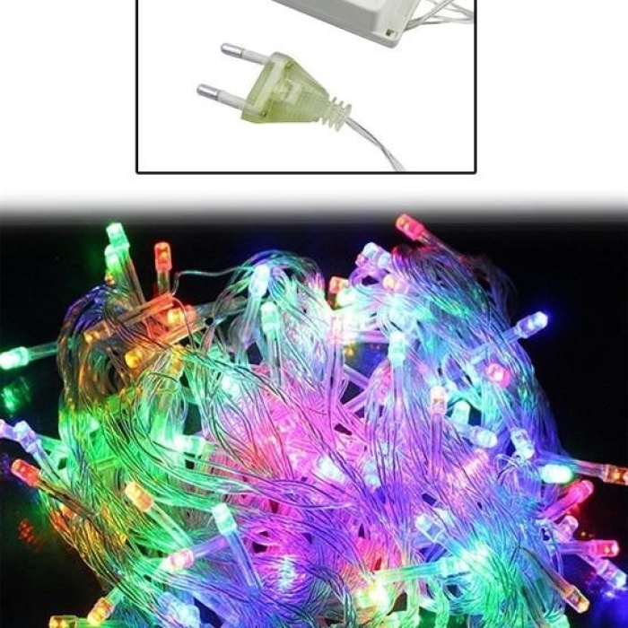 Biomak® 10 Metre 100 Ledli 8 Fonksiyonlu Karışık Renkli RGB Led Lamba
