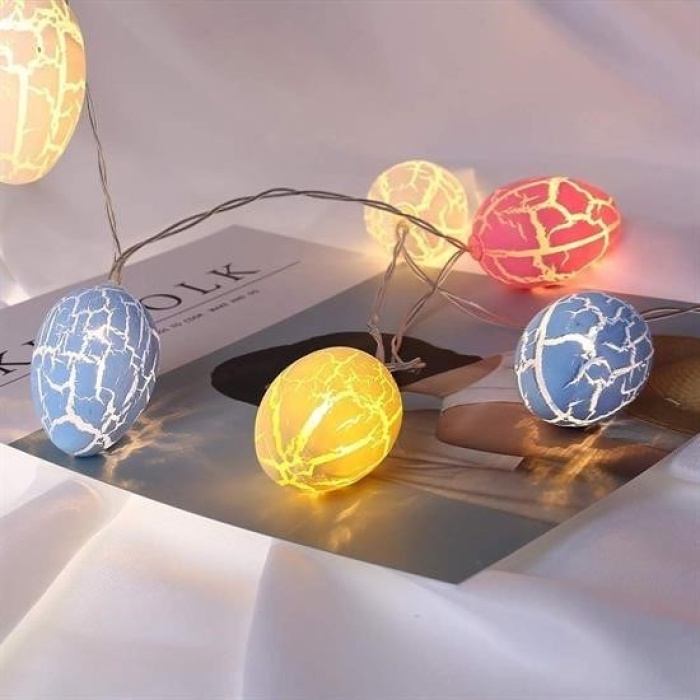 Biomak® 10lu Renkli Yumurta Şeklinde Dekoratif Dolama Led Aydınlatma
