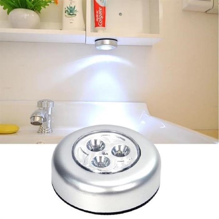 Biomak® Kablosuz Spot Pilli Dokunmatik Led Lamba 3 Ledli Dolap Lambası