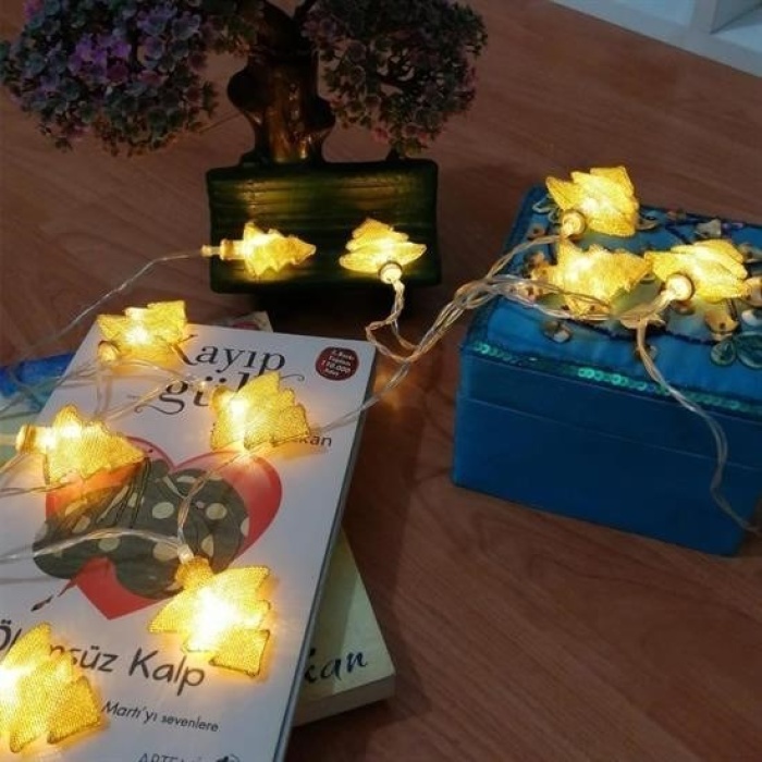 Biomak® Metal Örgülü Çam Ağacı Şeklinde Günışığı Şerit Led Işık Zinciri