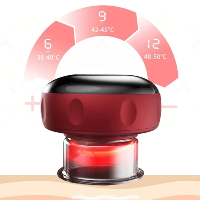 Biomak® 12 Kademeli Sıcaklık Emişli Bardak Çekme Terapisi, Vakumlu Masaj Aleti,Terapi Cihazı Gua Sha-Masaj Cihazı