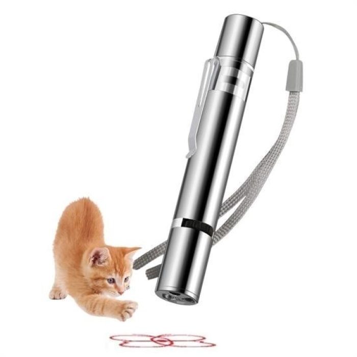 Biomak® Usb İle Şarj Edilebilen 3In 1 Kırmızı Işık +Beyaz Led Meşale Işık + Uv El Feneri Kedi Lazeri