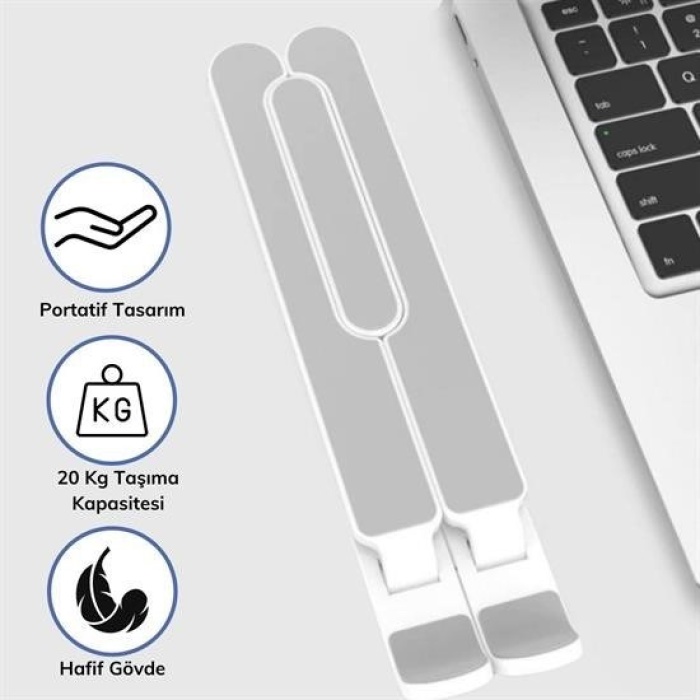 Biomak® Ayarlanabilir Plastik Dizüstü Destek Tabanı Katlanabilir Taşınabilir Laptop Sehpası Yükselti