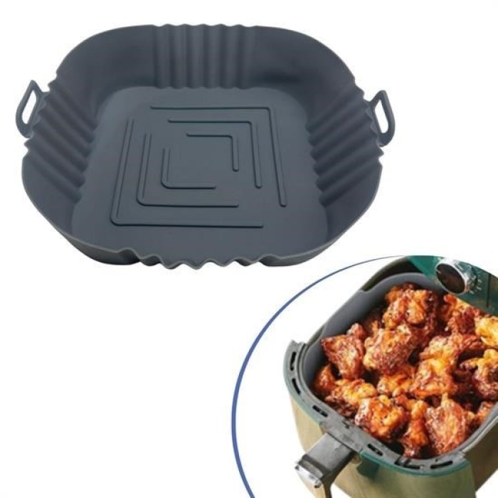 Biomak® Renkli Isıya Dayanıklı Yıkanılabilir Silikon Fırın  Airfryer Kare Model Pişirme Matı 20 cm
