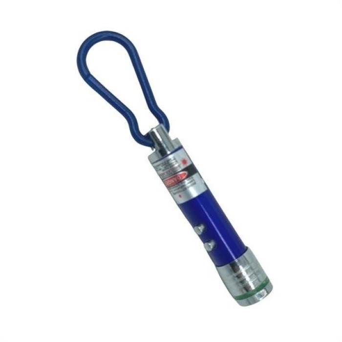 Biomak®  3 Fonksiyonlu Kırmızı Beyaz Işıklı Led Lazer Kedi Köpek Oyuncak Anahtarlık