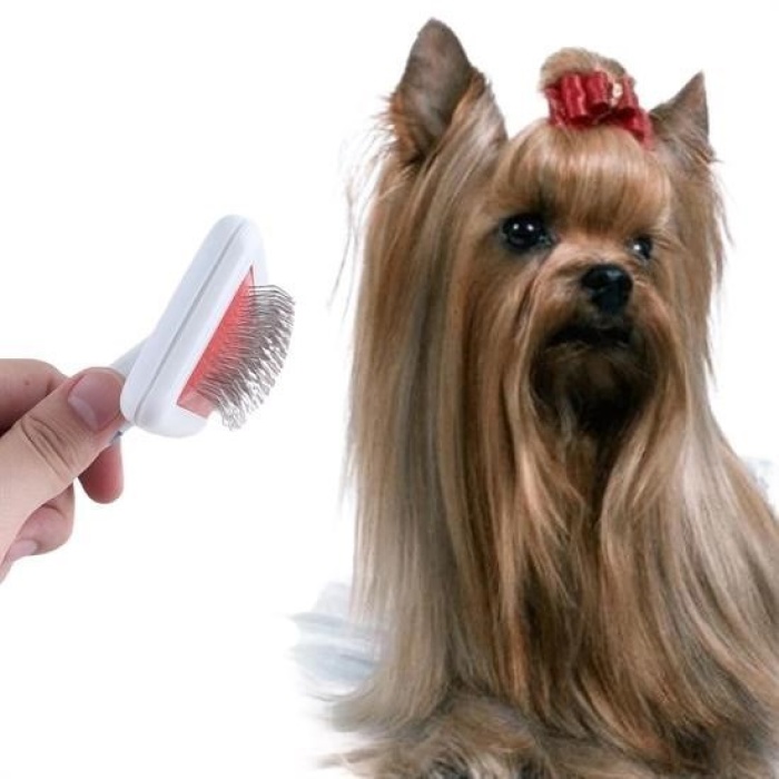 Biomak® Paslanmaz Evcil Hayvan Kedi Köpek Tüy Tarama Toplama Fırçası Kolay Temizlenir Bakım Aleti
