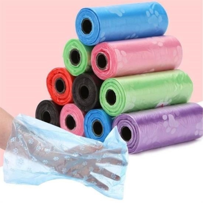 Biomak® 4lü Evcil Hayvanlar Için Pati Desenli Kedi Köpek Kaka Poşeti Torbası