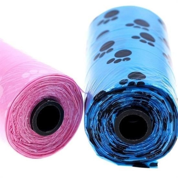 Biomak® 4lü Evcil Hayvanlar Için Pati Desenli Kedi Köpek Kaka Poşeti Torbası