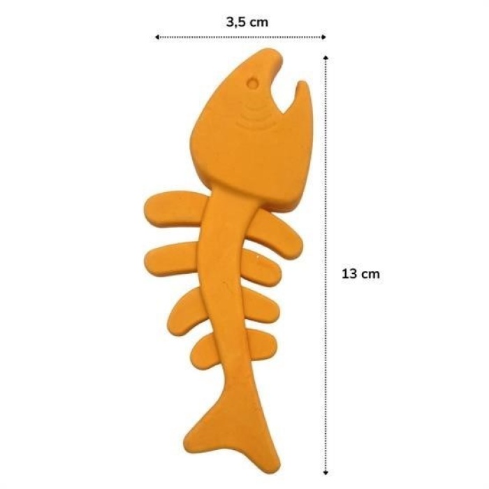 Biomak® Balık Kemiği İskelet Şekilli Renkli Plastik Kedi Oyuncağı