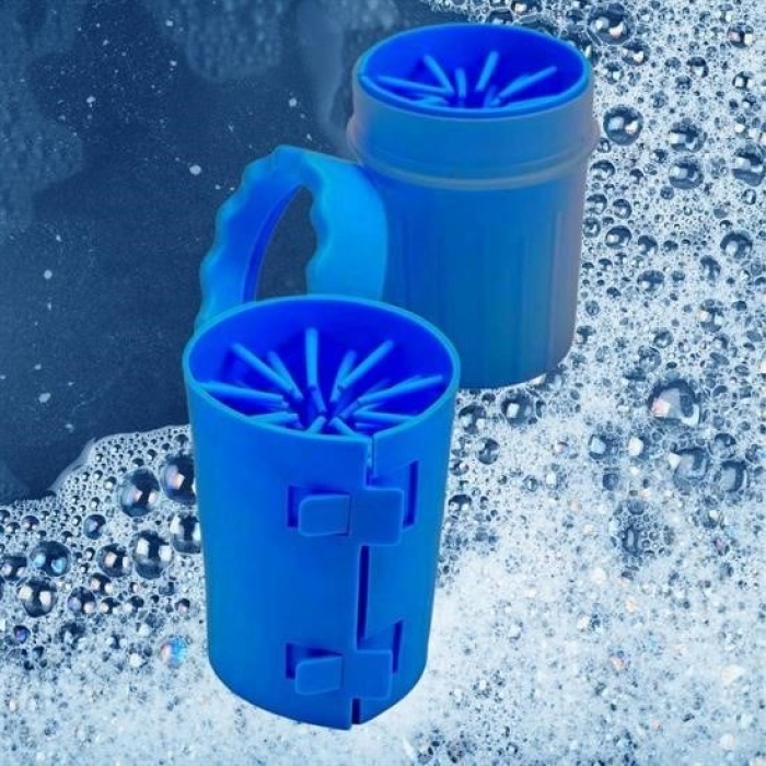 Biomak® Silikon Jel Fırçalı Kedi Köpek Pati Ayak Temizleme Kovası Büyük