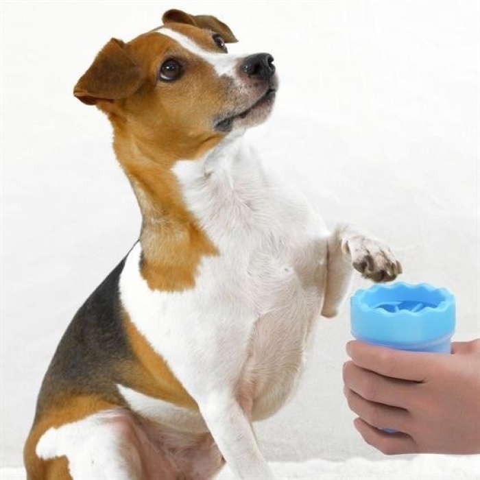 Biomak® Silikon Jel Fırçalı Kedi Köpek Pati Ayak Temizleme Kovası Büyük