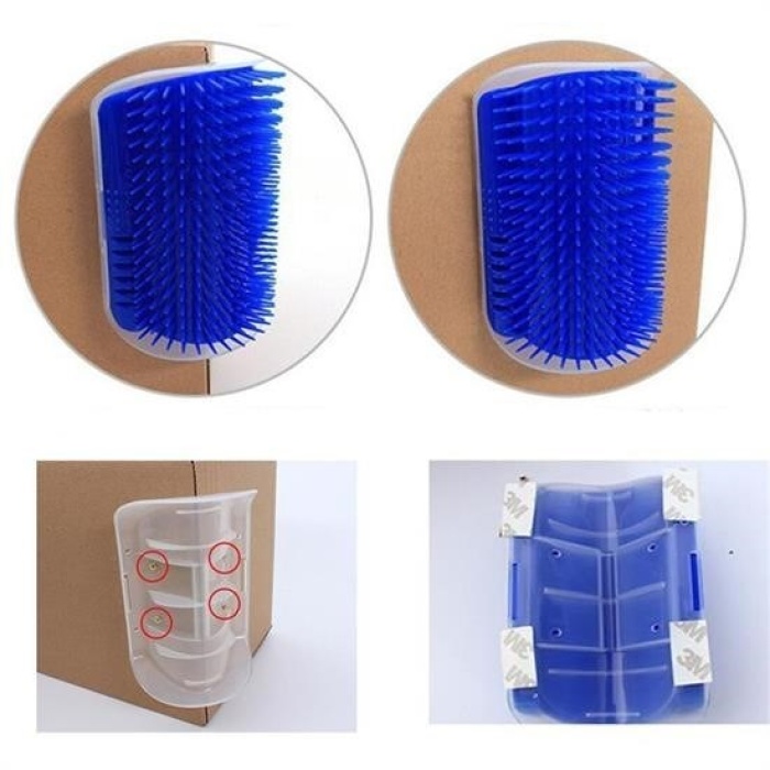 Biomak®  Pratik Kedi Tüyü Kaşıma Ve Tarama Aparatı Duvara Monte Kaşıma Aleti