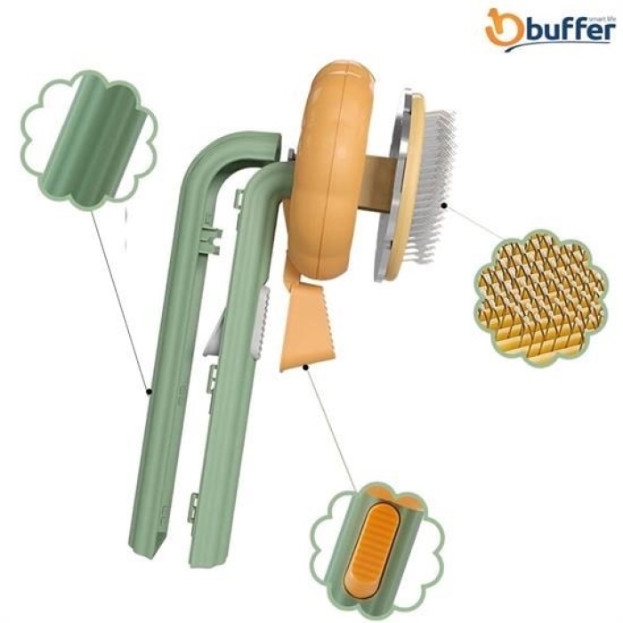 Biomak® Plastik Yeşil Evcil Hayvan Bakım  Pet Fırçası Çok Amaçlı Pet Fırçası Yeşil