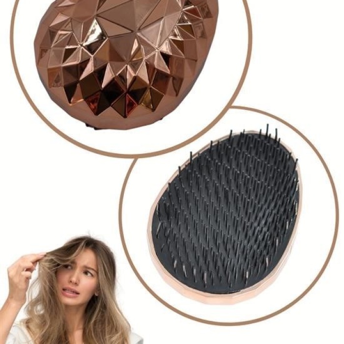 Biomak® Rose Gold Saç Düzleştirici Tarak Geniş AralıklıHer Saç Tipine Uygun Fırçalı Saç Düzleştiric