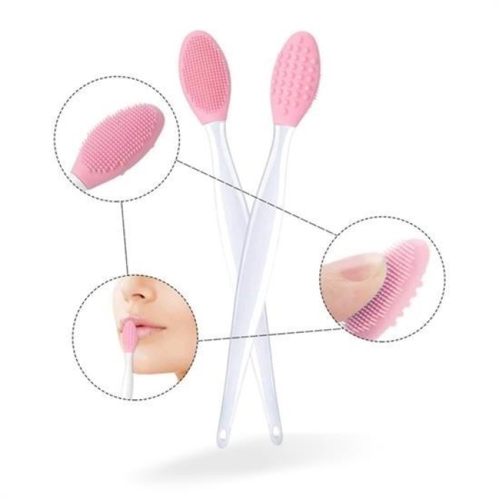 Biomak® 2 Adet Dudak Fırçası Peeling Etkili Gözenek  Siyah Nokta Temizleyici Akne Giderici Çift Yönl