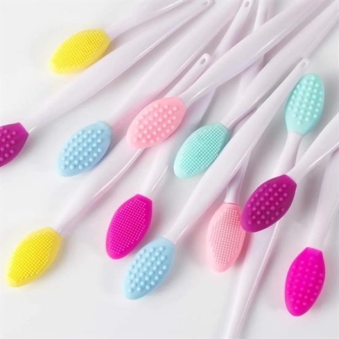Biomak® 2 Adet Dudak Fırçası Peeling Etkili Gözenek  Siyah Nokta Temizleyici Akne Giderici Çift Yönl