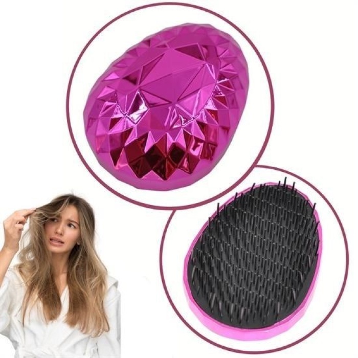 Biomak® Neon Pembe Düzleştirici Tarak Geniş AralıklıHer Saç Tipine Uygun Fırçalı Saç Düzleştirici