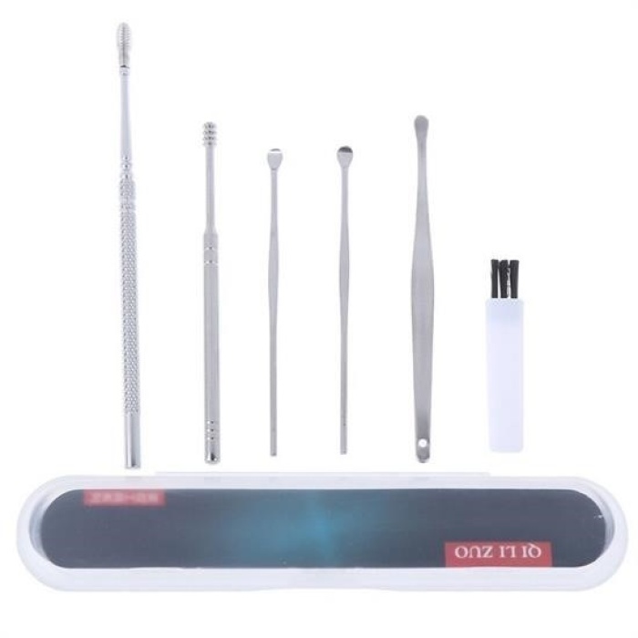 Biomak® 6 Parça Paslanmaz Çelik Kulak Balmumu Toplayıcı Çıkarıcı Temizleyici Bakımı Çubuk Seti