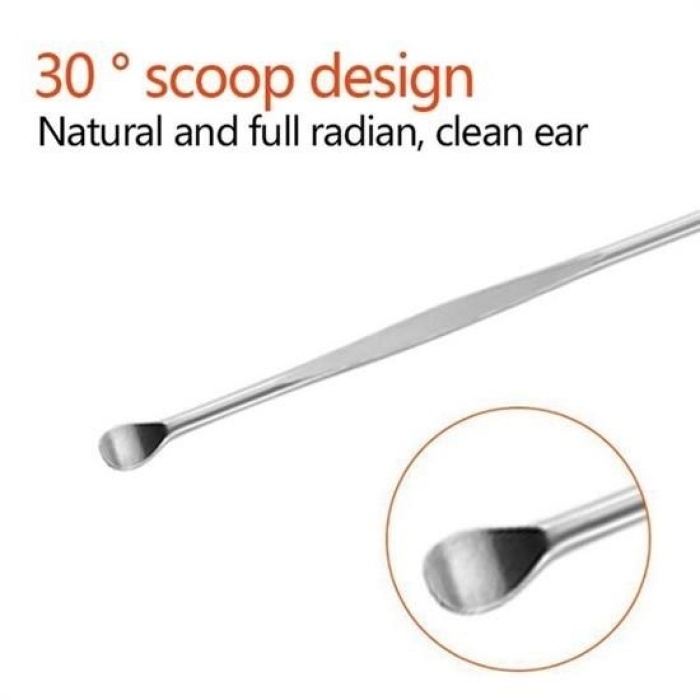 Biomak® 6 Parça Paslanmaz Çelik Kulak Balmumu Toplayıcı Çıkarıcı Temizleyici Bakımı Çubuk Seti