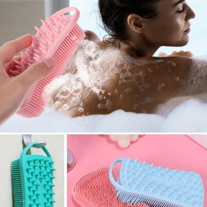 Biomak® Kendiliğinden Askılı Peeling ve Masaj Etkili Silikon Banyo Vücut Fırçası