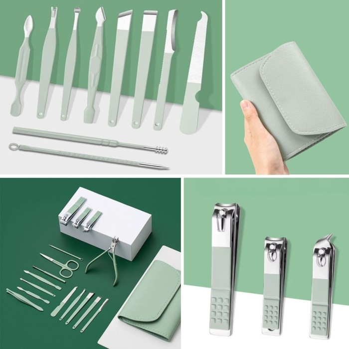 Biomak® Kendiliğininden Çantalı Seyahat Tipi 16 Parça Manikür Pedikür Seti
